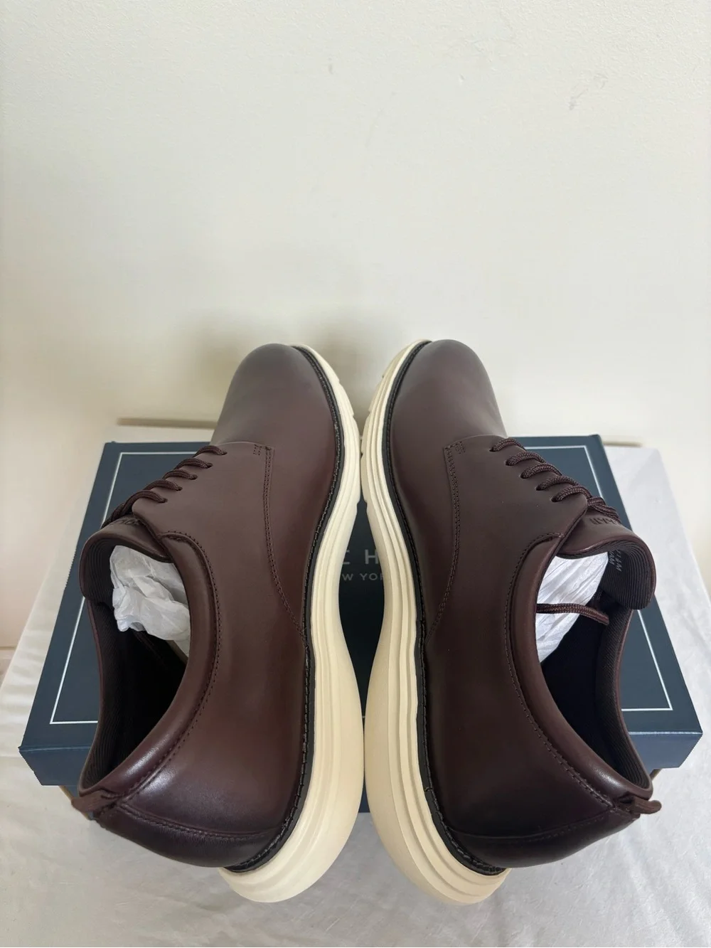 Cole Haan Men's Grand+ Plain Toe Leather Oxford Shoes 11.5 M Brown C42675 New